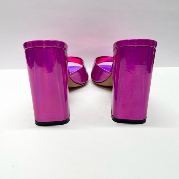 Paris Texas Anja Mules Iridescent Heels Prisma Fuchsia - Picture 6 of 8